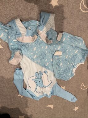 Disney Light Blue Baby Pajama Set with Dumbo Print